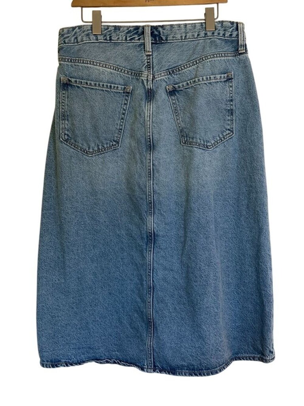 90s Denim Midi Skirt Women Sz 14 Blue Jean Midi Boho Country Classic 90s - Picture 5 of 11